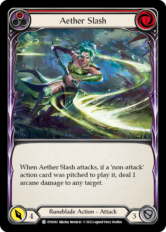 Aether Slash (Red) [DYN182] (Dynasty)  Rainbow Foil