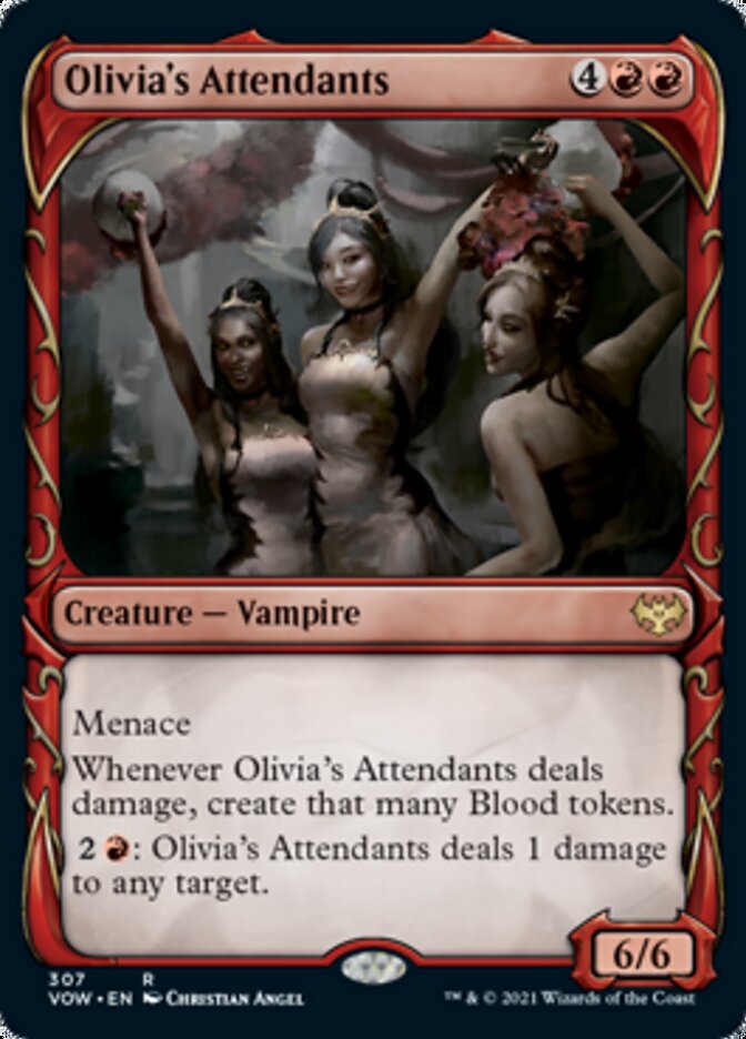 Olivia's Attendants (Showcase Fang Frame) [Innistrad: Crimson Vow]