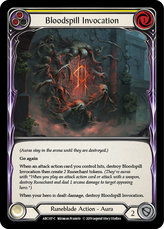 Bloodspill Invocation (Yellow) [ARC107-C] (Arcane Rising)  1st Edition Normal