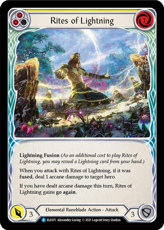 Rites of Lightning (Yellow) [ELE071] (Tales of Aria)  1st Edition Rainbow Foil