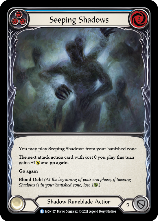 Seeping Shadows (Blue) [MON167] (Monarch)  1st Edition Normal